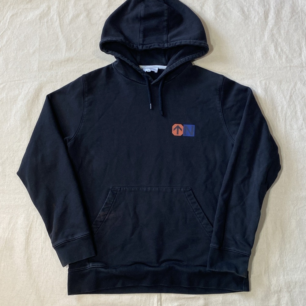 Norse Projects x Matt Luckhurst Vagn Graphic Black Hoodie Men's Size M Faded